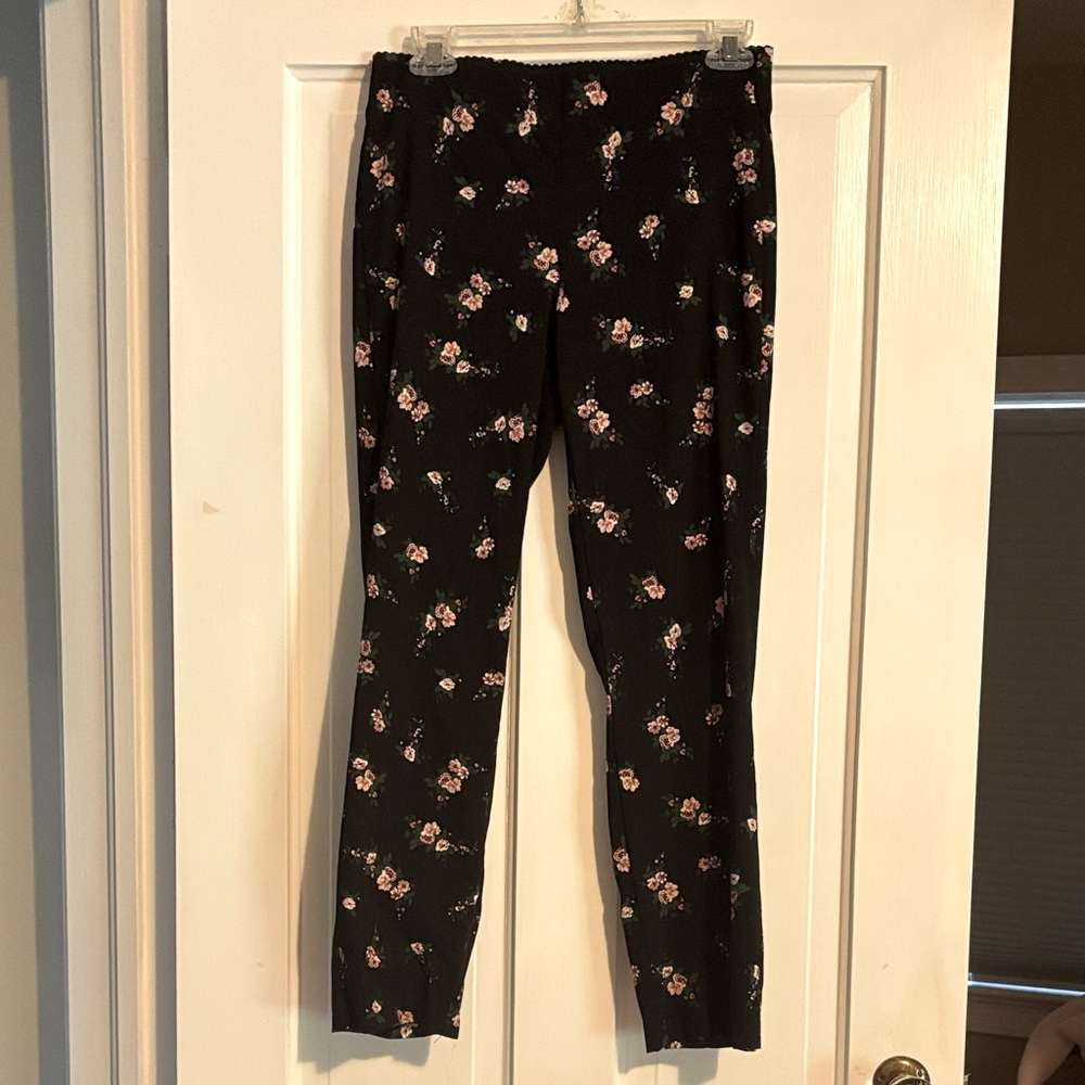 Floral Black dress pants